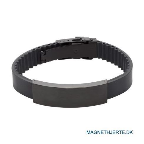 ionbelagt magnetarmbånd i gummi fra Magnethjerte