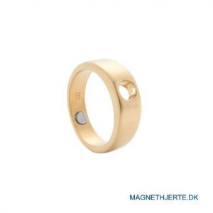 Basisringen i forgyldt børstet stål fra Magnethjerte