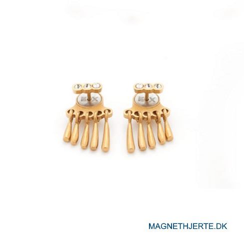 Satinerede forgyldte ørestikkere fra Magnethjerte
