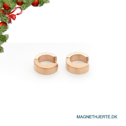 Rosaforgyldte øreringe fra Magnethjerte