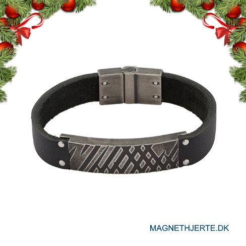 Maskulint læderarmbånd fra Magnethjerte