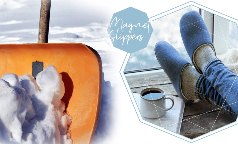 afslapning med magnetslippers fra magnethjerte